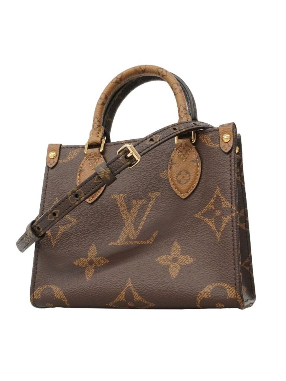 Louis Vuitton Handbag Monogram Giant Reverse On The Go BB Brown 2-Way Bag